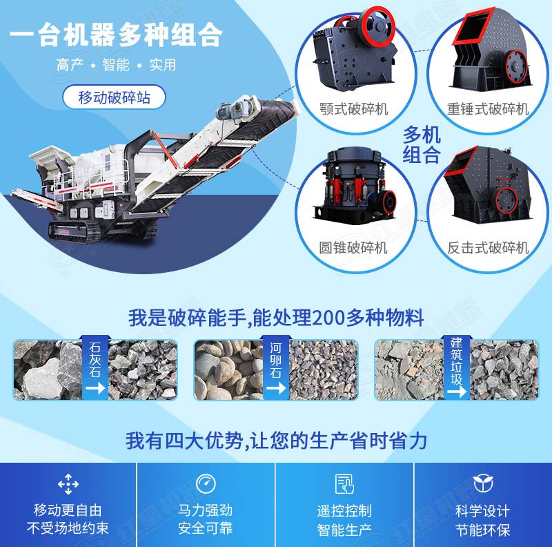 移動式粉碎機(jī)可搭載不同的破碎機(jī)設(shè)備 移動式粉碎機(jī)可搭載不同的破碎機(jī)設(shè)備