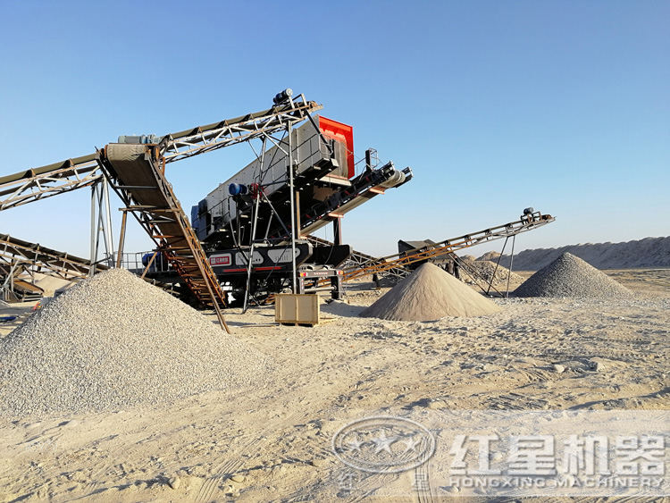 移動制砂機生產圖，多種制砂規(guī)格可以選擇