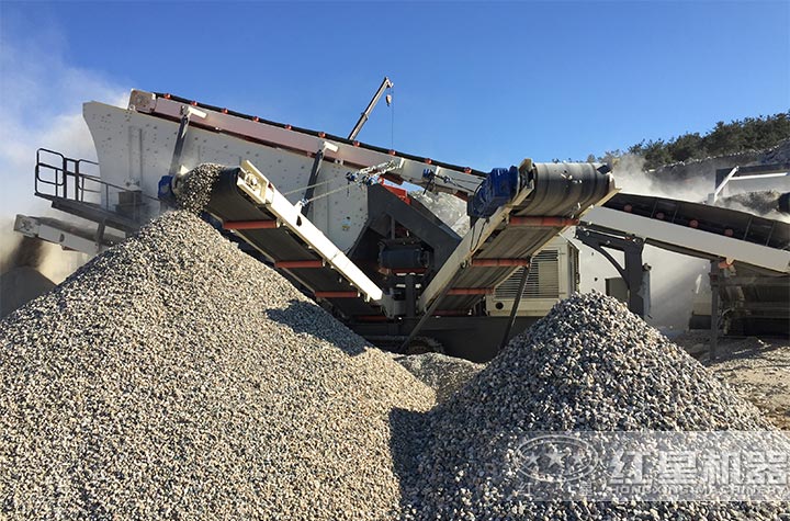 移動式砂石生產(chǎn)線設(shè)備現(xiàn)場